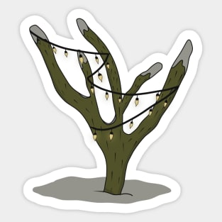 Holiday Lights Cactus Tree 2 Sticker